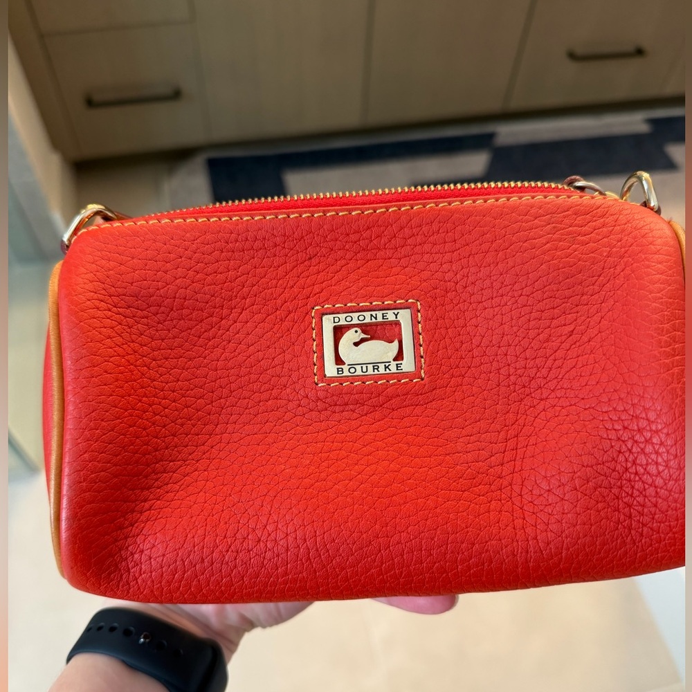 Dooney & Bourke Chic Orange Pebbled Leather Handbag